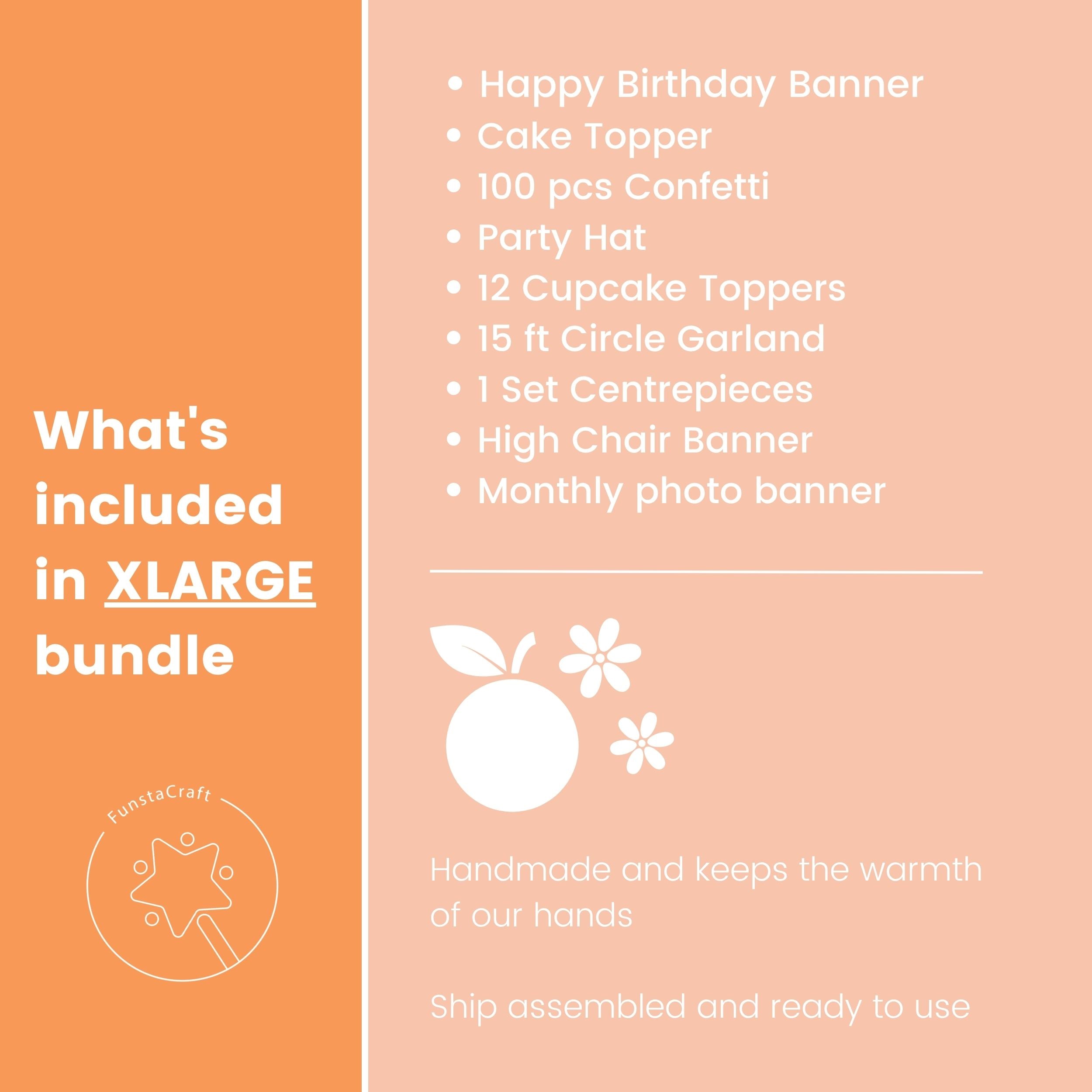 Little Cutie 1st Birthday Party Bundle - Orange Clementine First Birthday