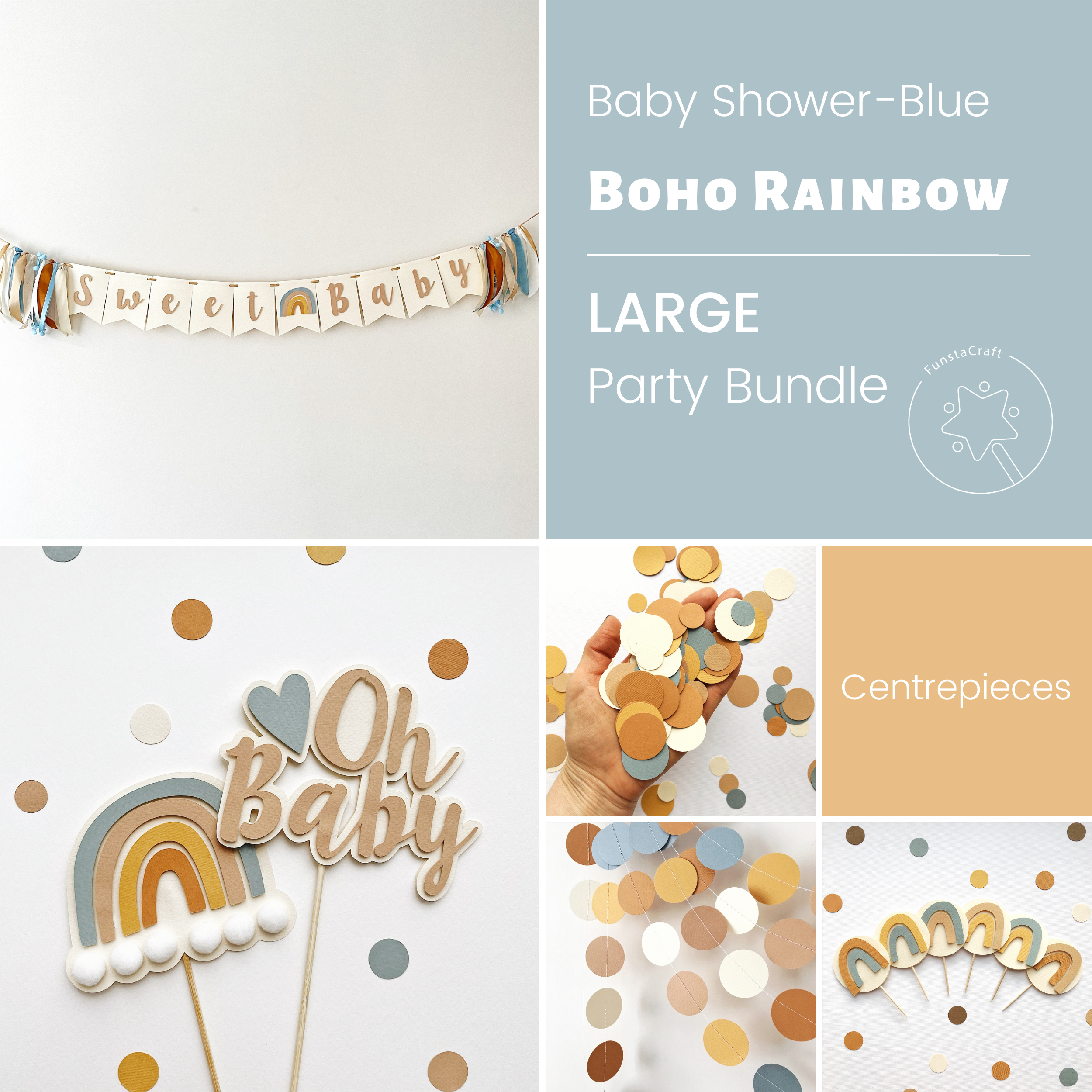 Baby Shower Boho Rainbow Party Bundle Birthday Party