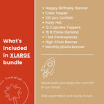 First Trip Around the Sun Birthday Decorations - Space Party Bundle