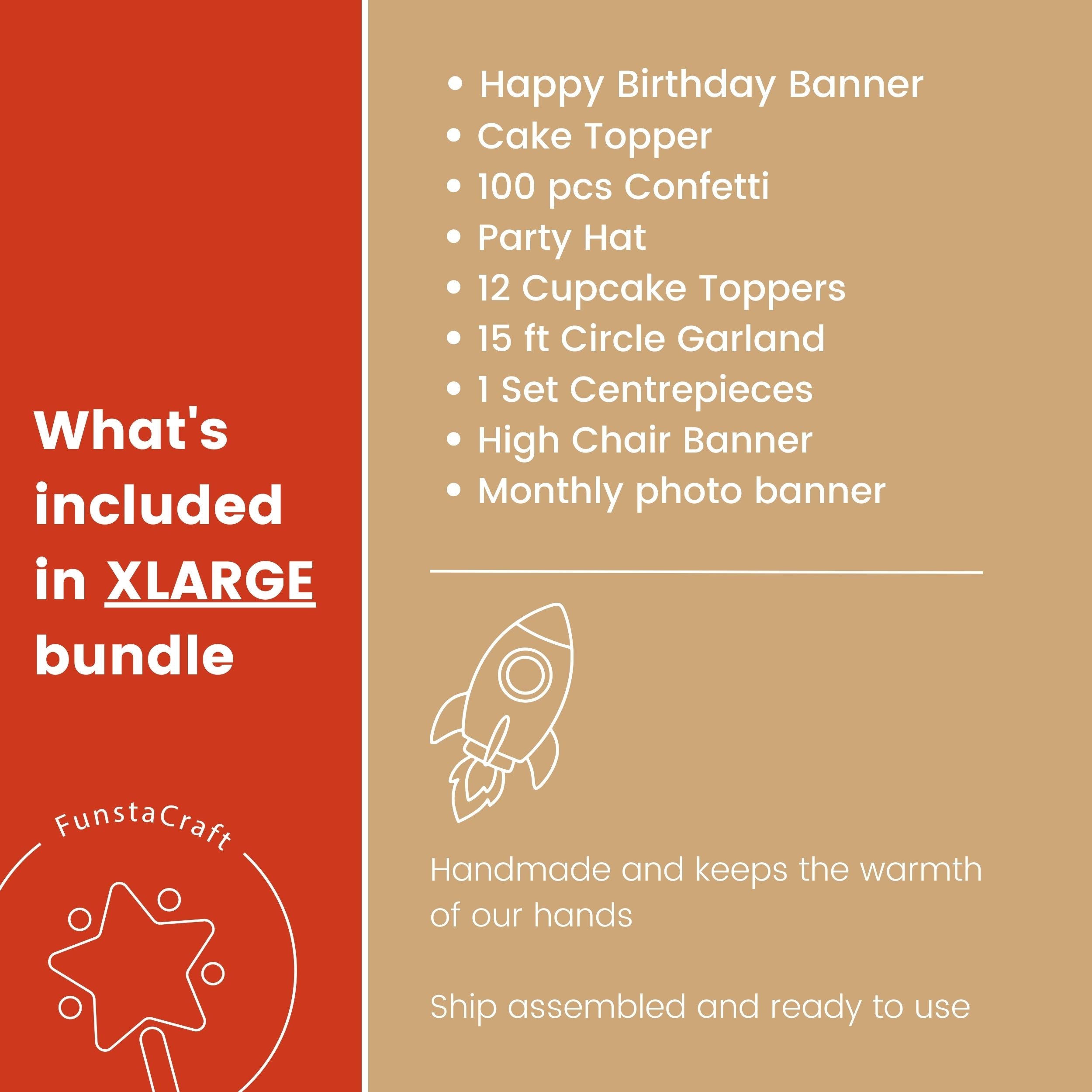 First Trip Around the Sun Birthday Decorations - Space Party Bundle