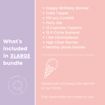 Ice Cream Party Bundle for Girl 1st Birthday