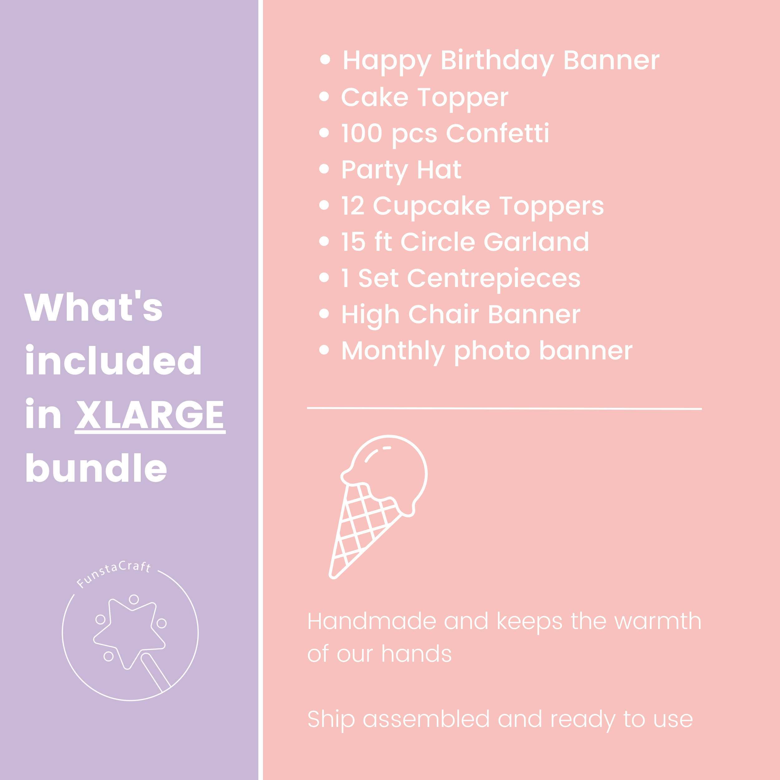 Ice Cream Party Bundle for Girl 1st Birthday