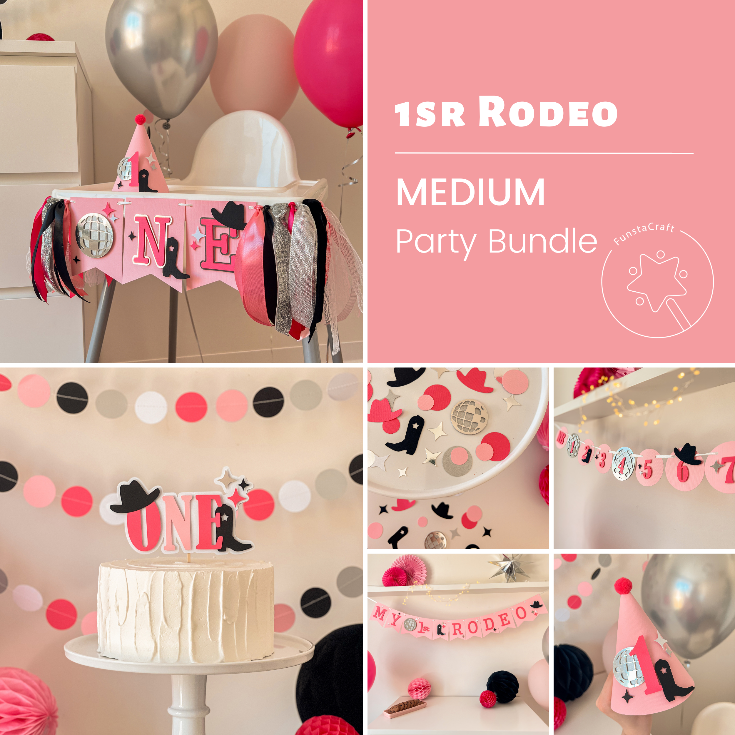 My First Rodeo Birthday Party Bundle Disco Cowgirl Birthday 