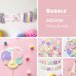 Bubble 1st Birthday Party Bundle Girl Summer Birthday Bubbles of Fun 1st Birthday or Bubble Pop Party