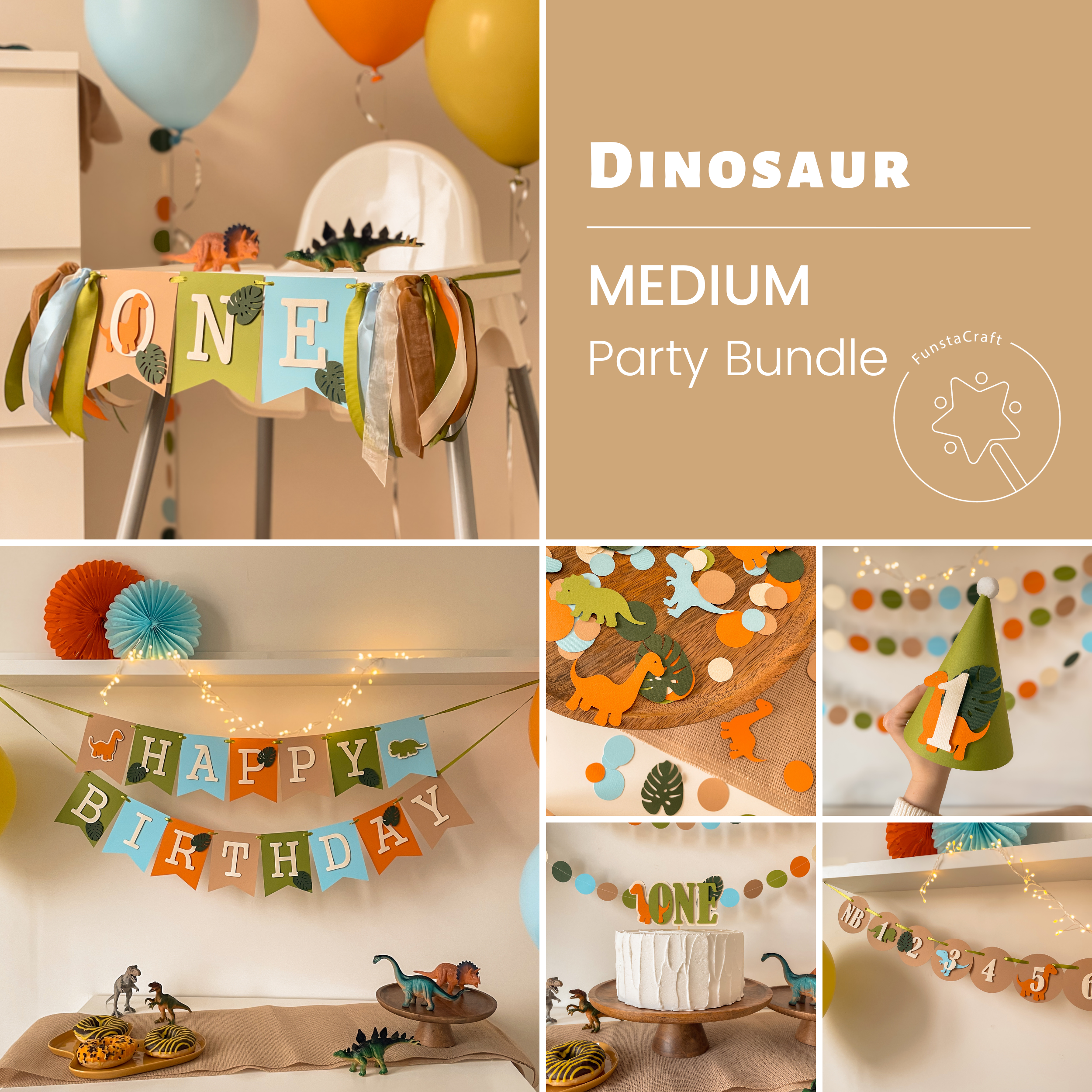 Dinosaur 1st Birthday Party Bundle Dino Themed First Birthday