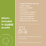 Green Tractor Birthday Party Bundle - Farm Theme Boys Decorations