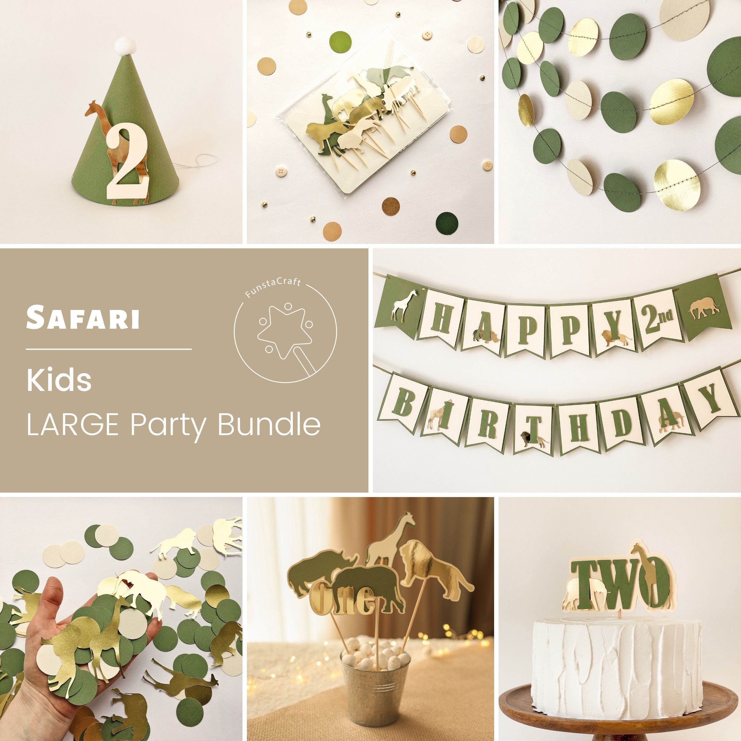 Two Wild Birthday Bundle, Safari Themed Party Supplies