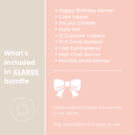 Pink Bow Bundle Coquette Birthday Pink Blush Birthday party Pink Ribbon Theme