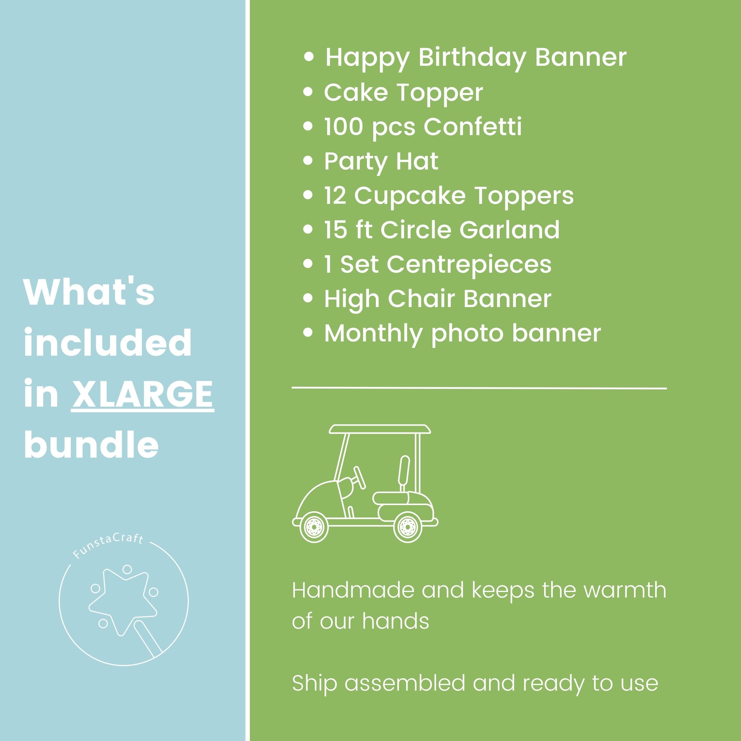 Golf 1st Birthday Party Bundle - Boy Hole in One Birthday Decorations