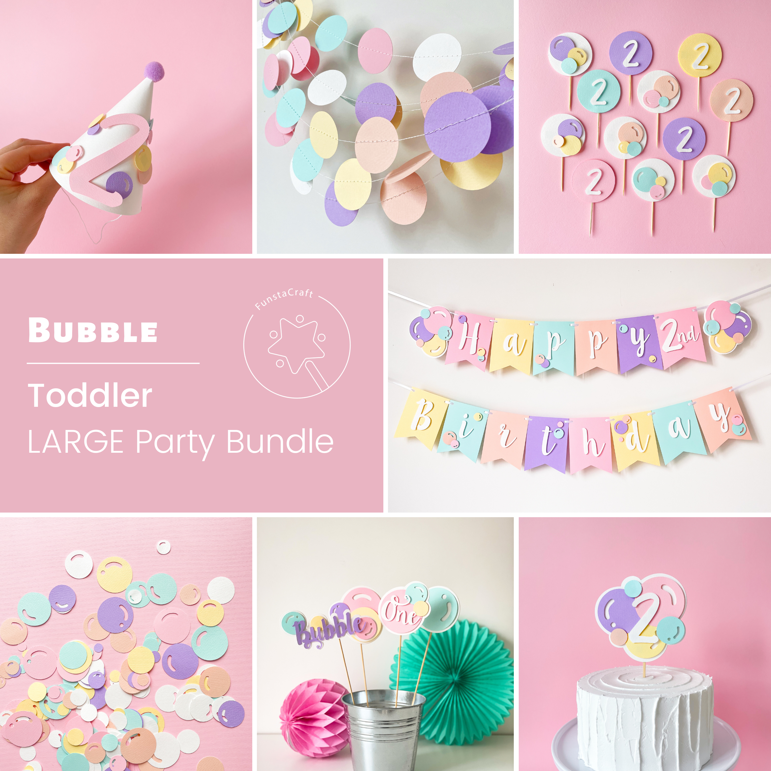 Bubble 2nd Birthday Party Bundle Girl Summer Bubbles