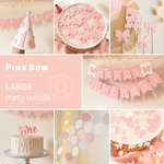 Pink Bow Bundle Coquette Birthday Pink Blush Birthday party Pink Ribbon Theme