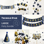 Twinkle Little Star 1st Birthday Bundle - Navy Blue Boy Party Decorations