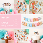 Two Let the Dogs Out, Cat and Dog Birthday Bundle, Kitten Puppy Banner