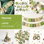 Green Tractor Birthday Party Bundle - Farm Theme Boys Decorations
