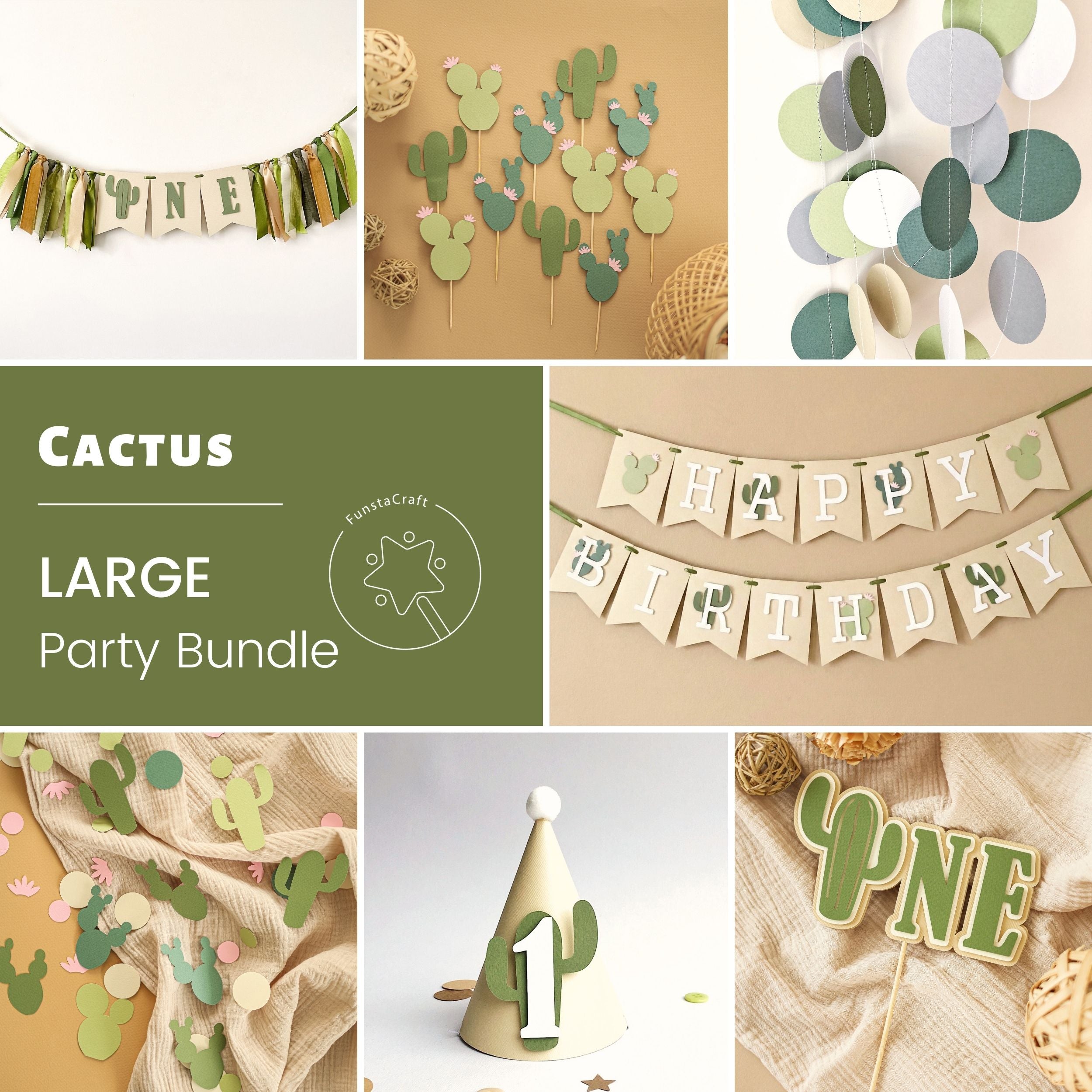 Cactus 1st Birthday Bundle - Desert Fiesta Party Decorations Kit
