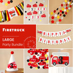 Firetruck Birthday Bundle - Little Fireman Party Decorations - Three Alarm Fire Theme