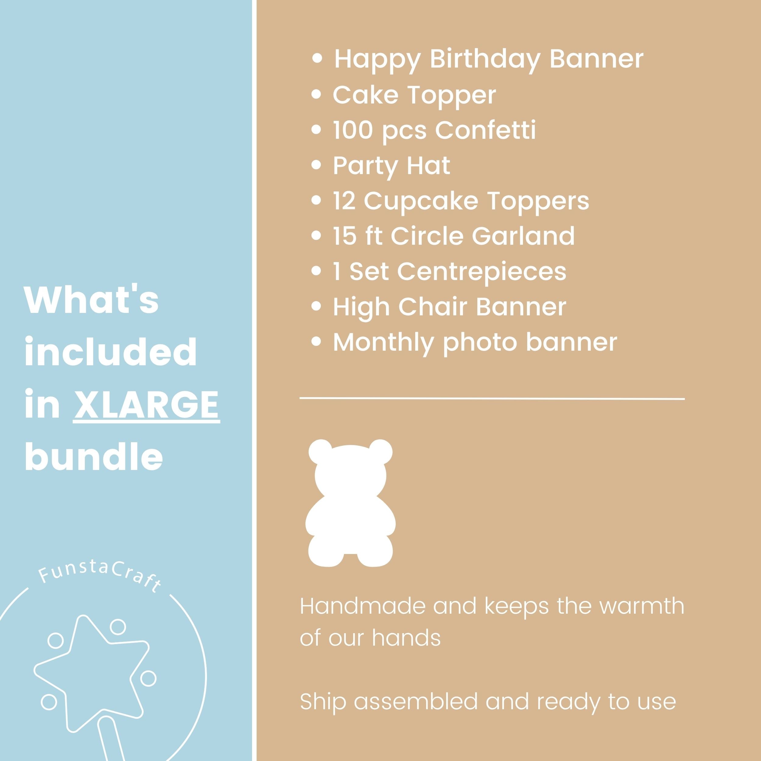 Teddy Bear 1st Birthday Decorations - Beary First Birthday Bundle