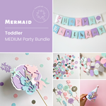 Mermaid Birthday Party Bundle Mermaid Toddler Party Decor Under the Sea Little Mermaid Sea Shells Horse Themed party