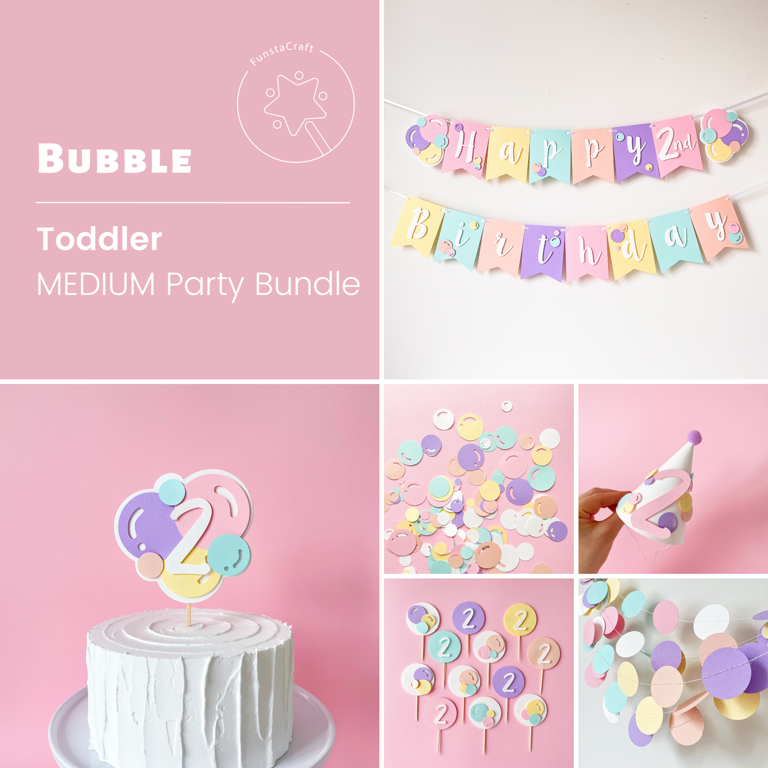 Bubble 2nd Birthday Party Bundle Girl Summer Bubbles