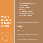 Little Pumpkin Boy 1st Birthday Decorations - Fall Party Supplies