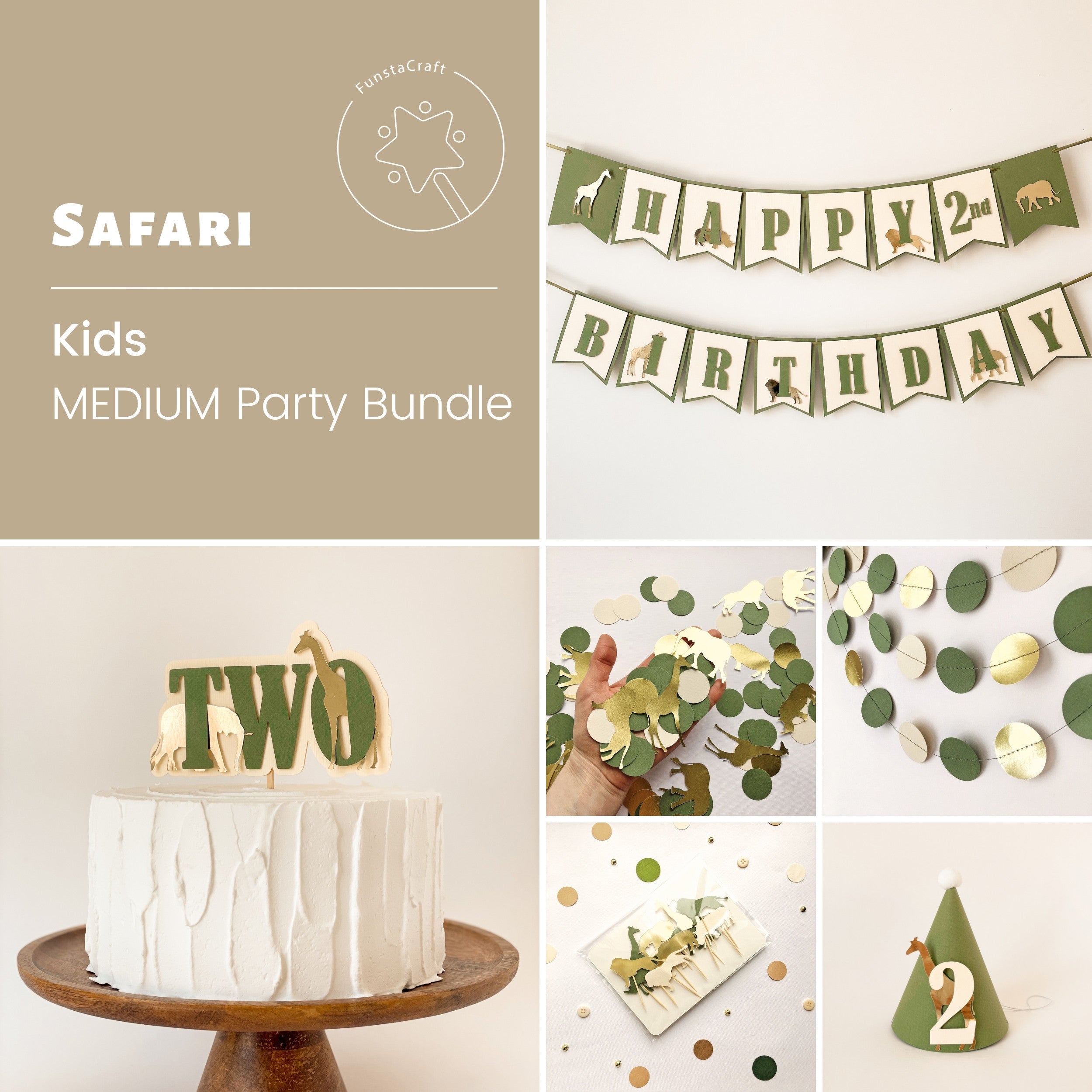 Two Wild Kids Birthday Bundle, Safari Themed Party Supplies