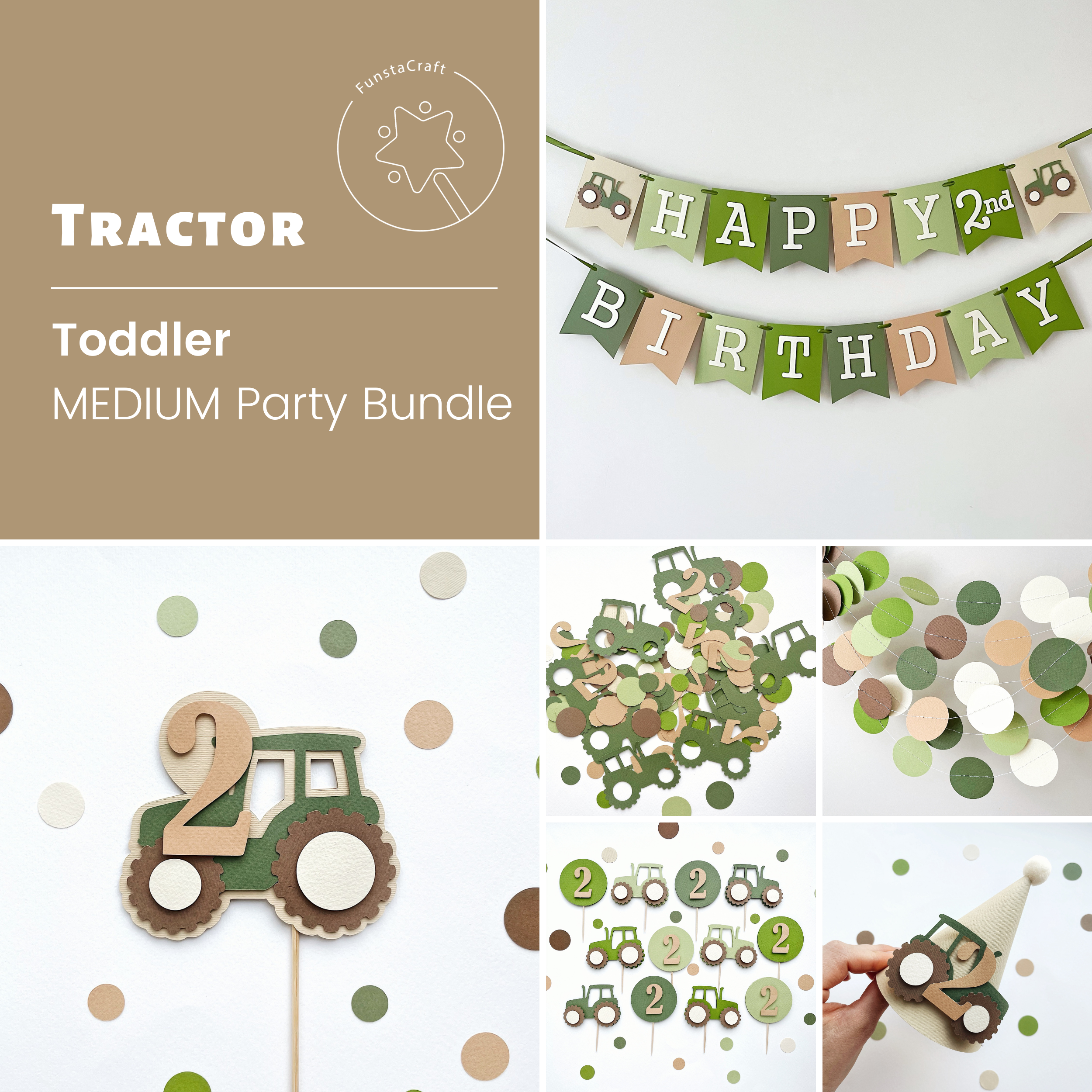 Tractor 2nd Birthday Decorations Tractor Theme Party Tractor Party Supplies Tractor Party Favors by FunstaCraft