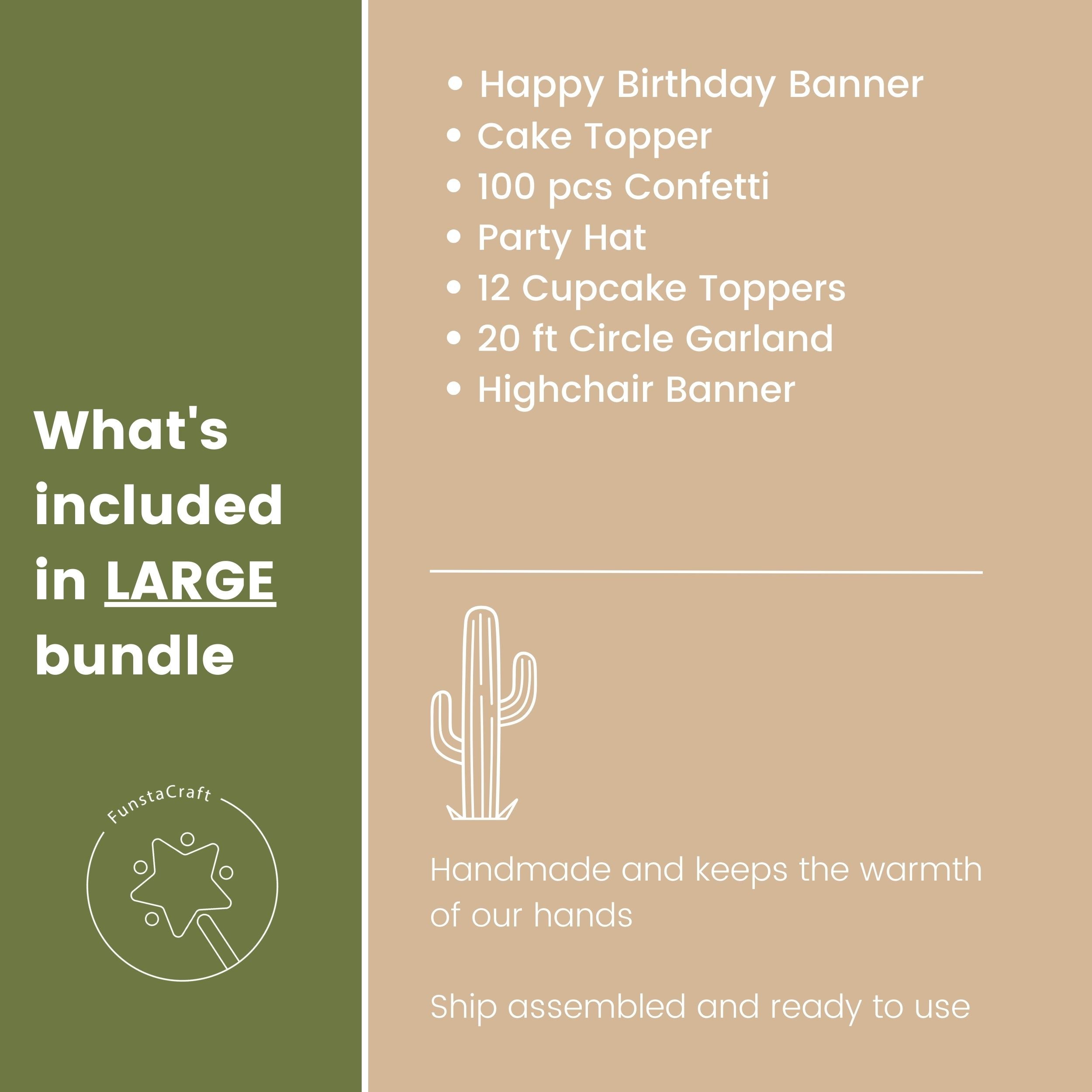 Cactus 1st Birthday Bundle - Desert Fiesta Party Decorations Kit