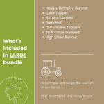 Green Tractor Birthday Party Bundle - Farm Theme Boys Decorations