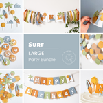 Surf 1st Birthday Party Bundle Retro Surf 1st Birthday Decorations The Big One Surf Themed Beach Summer Little Surfer Sun & Wave Surf Surfboard theme One Year of Surf Board party