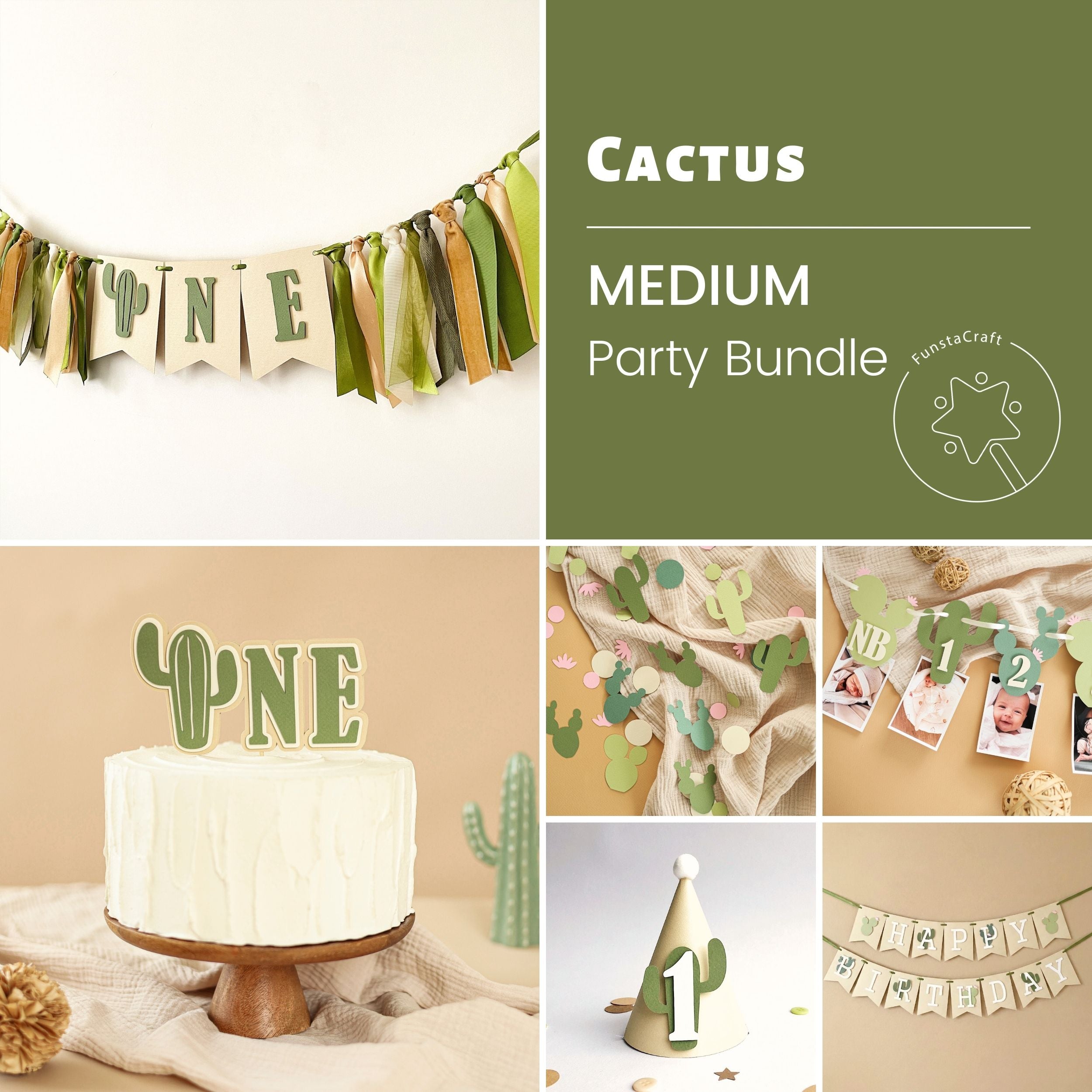 Cactus 1st Birthday Bundle - Desert Fiesta Party Decorations Kit