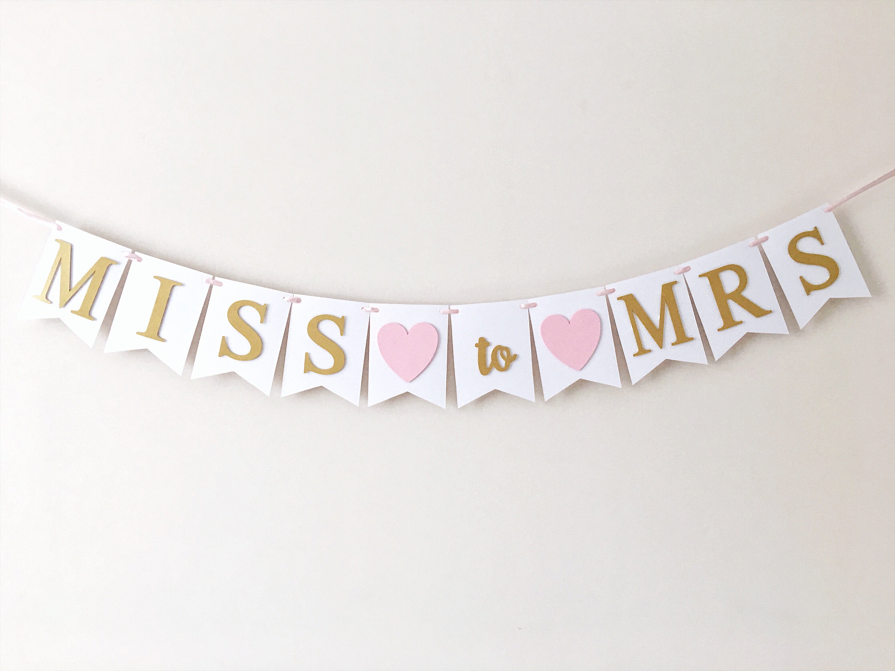 Miss to Mrs Pink Banner Engagement Party Decor Engagement Party Ideas Bridal Shower Decor Pink Gold Wedding Decor