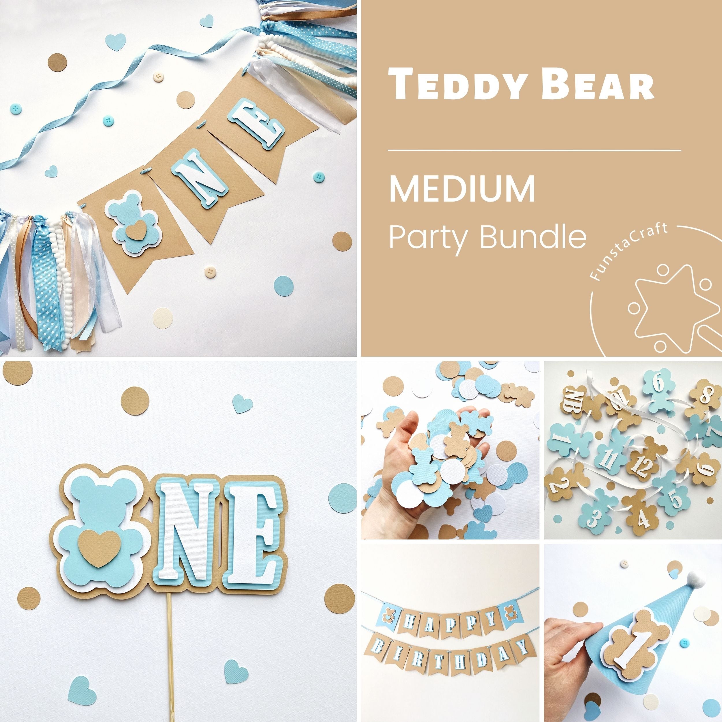 Teddy Bear 1st Birthday Decorations - Beary First Birthday Bundle