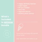Sweet One Party Supplies, Ice Cream Party Bundle for Girl 1st Birthday