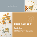 Boy Boho Rainbow Toddler Birthday Bundle