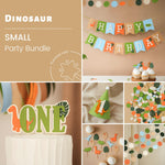 Dino 1st Birthday bundle - Dinosaur Happy Birthday Banner in sage green and terracotta for 1st birthday