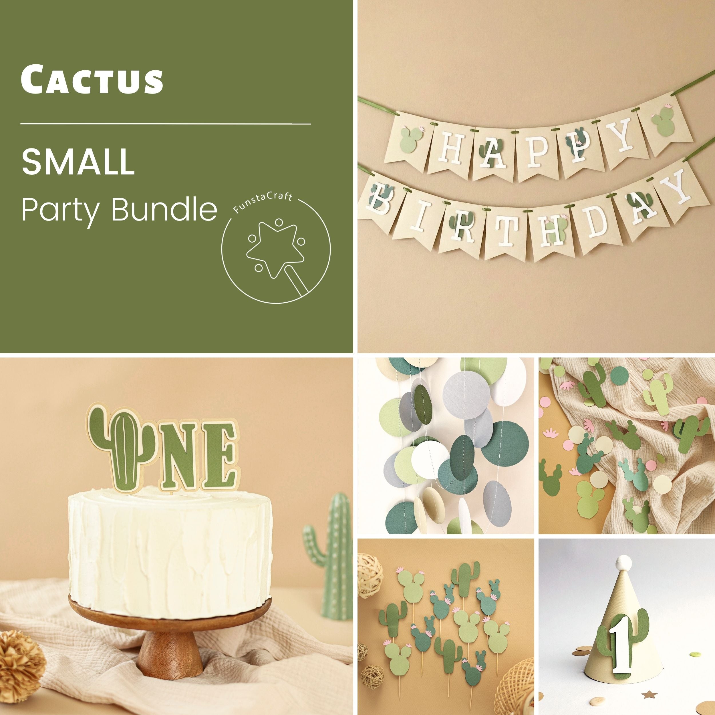 Cactus 1st Birthday Bundle - Desert Fiesta Party Decorations Kit