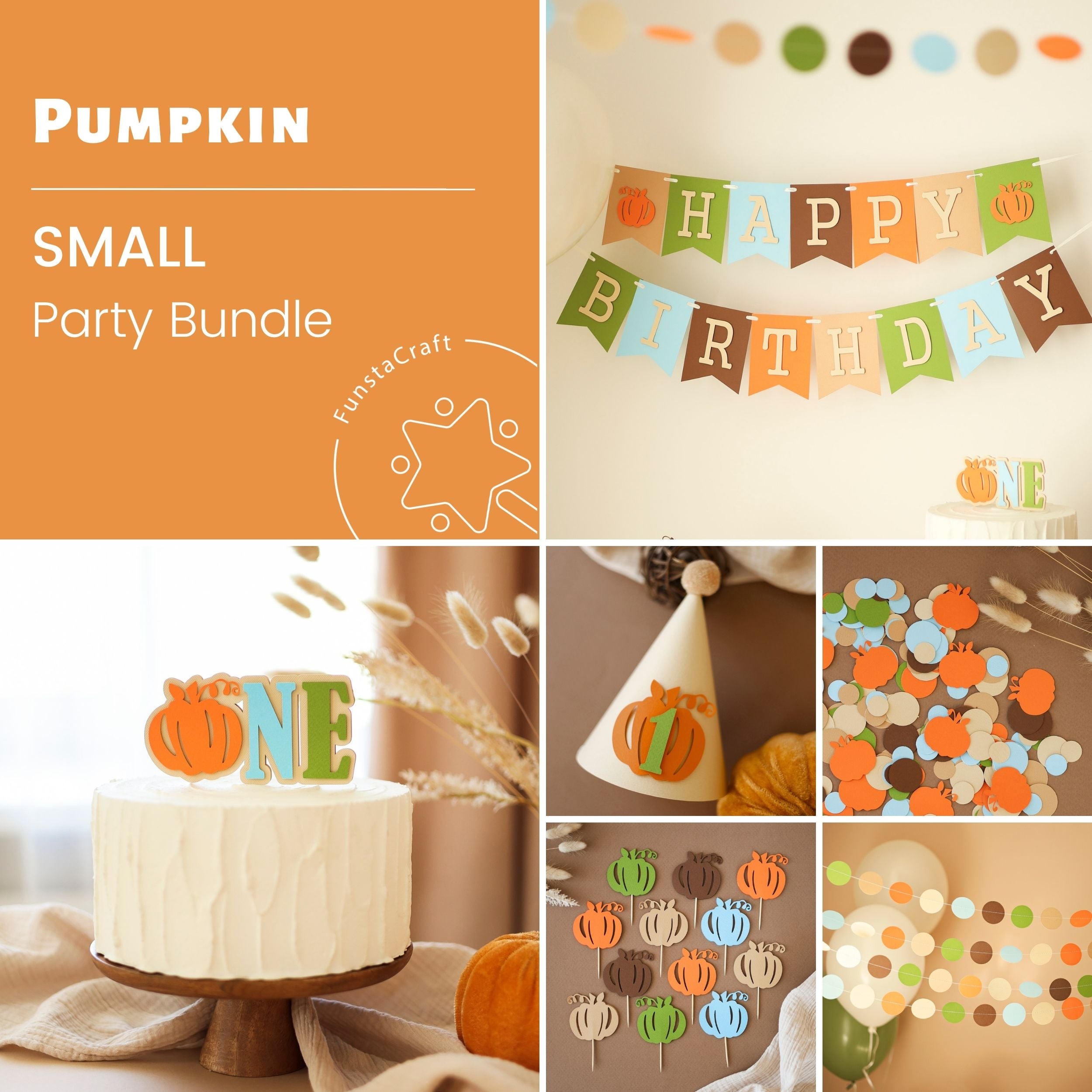 Little Pumpkin Boy 1st Birthday Decorations - Fall Party Supplies