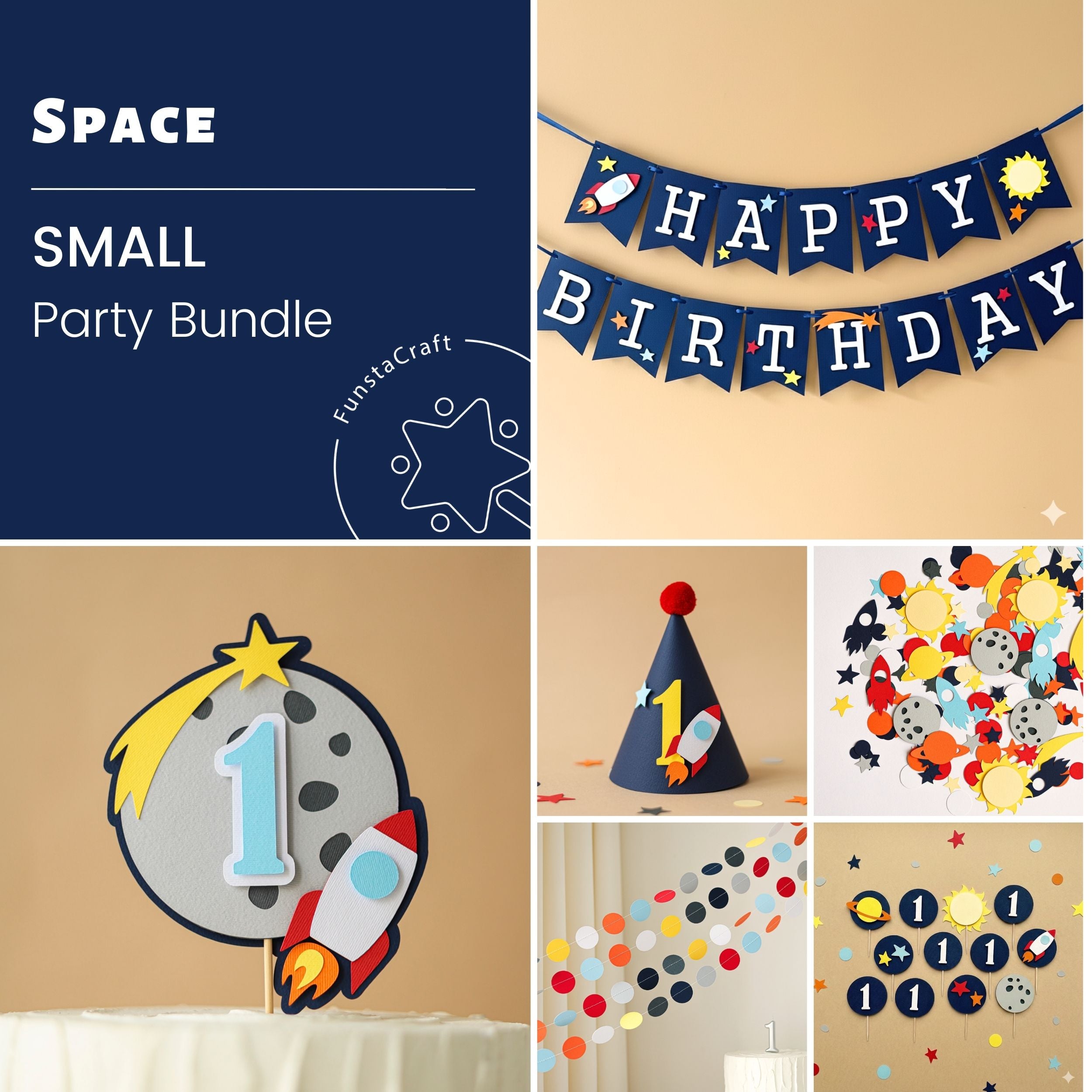 First Trip Around the Sun Birthday Decorations - Space Party Bundle