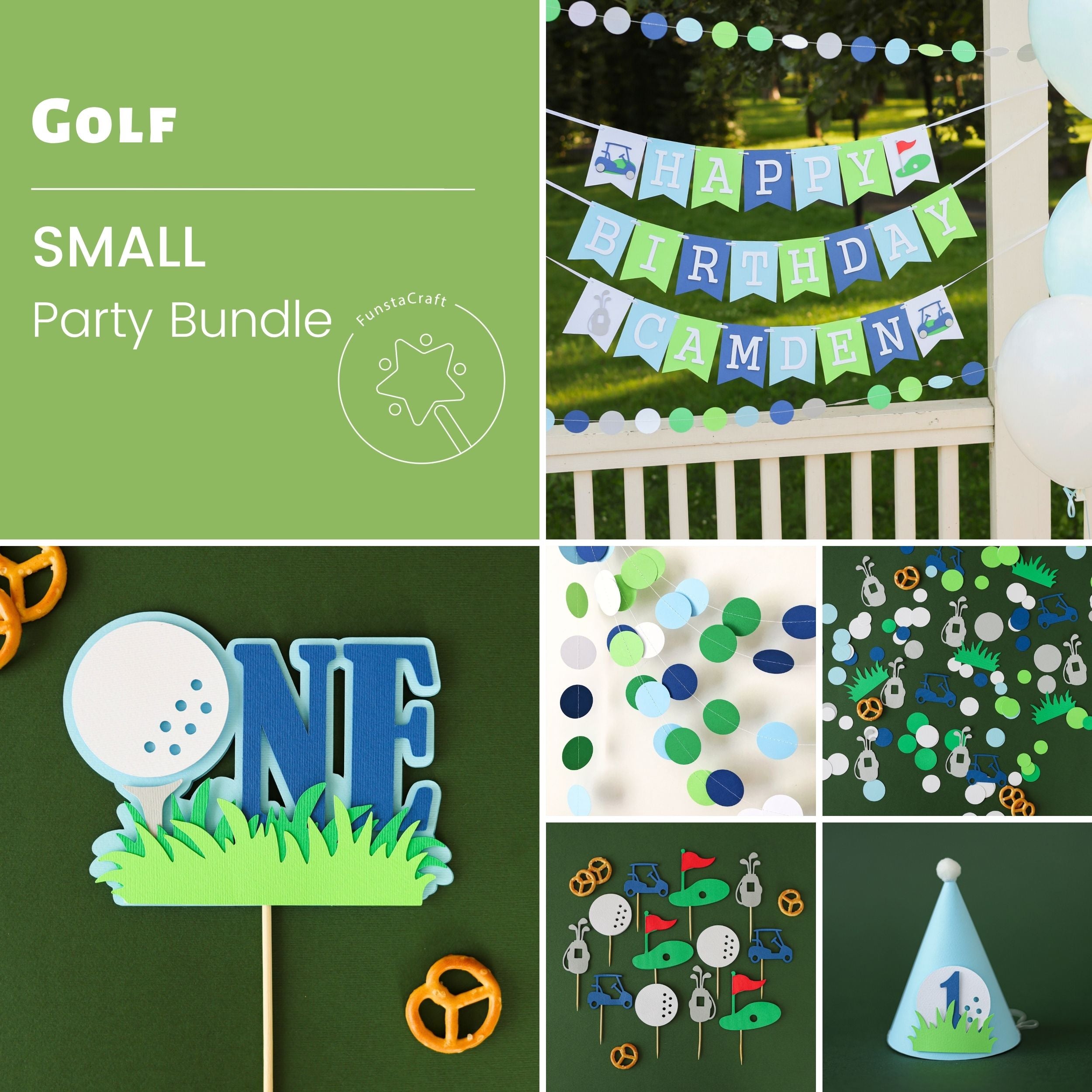 Golf 1st Birthday Party Bundle - Boy Hole in One Birthday Decorations