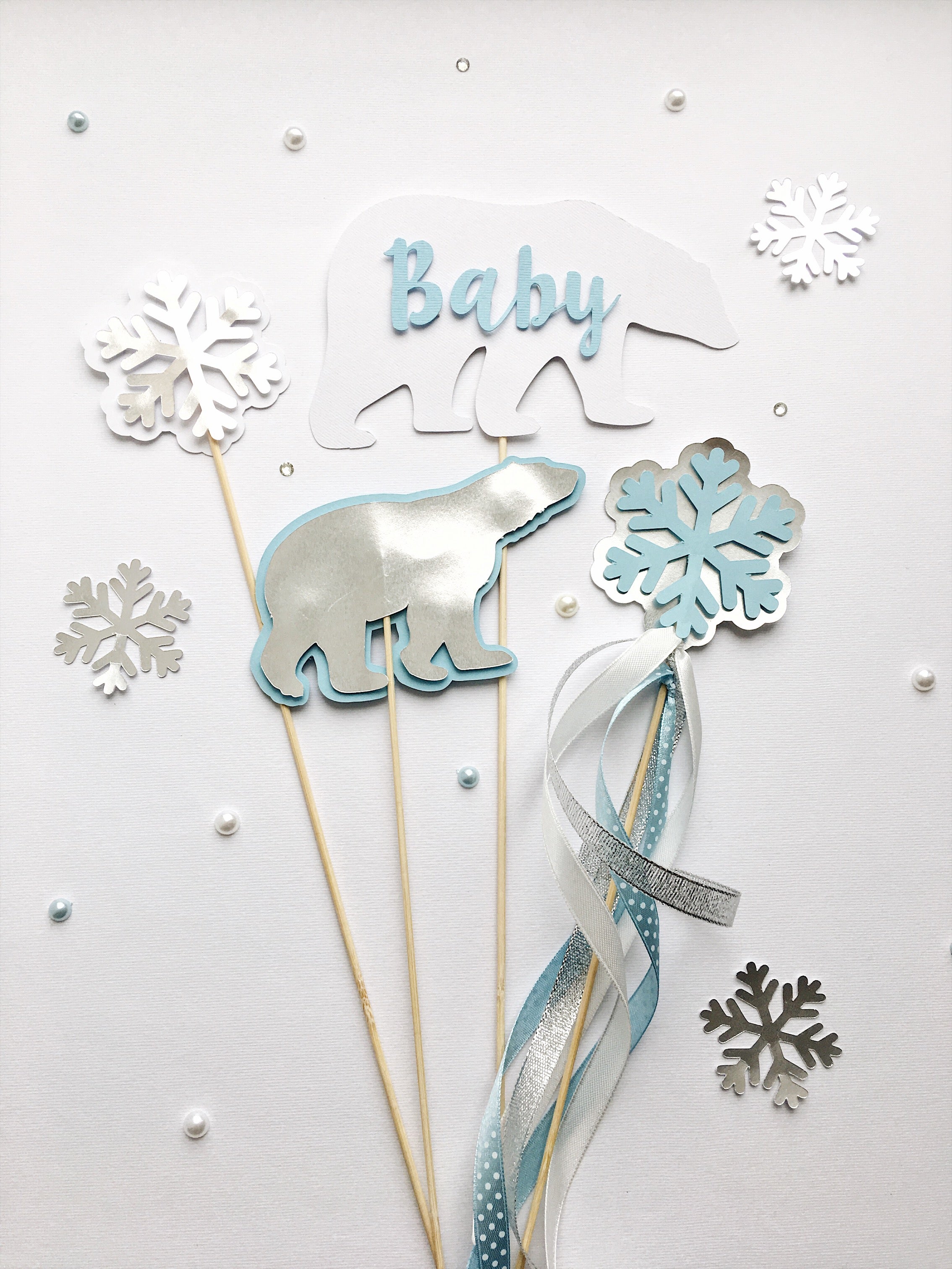 Polar Bear Baby Centerpieces - Winter Wonderland Decor