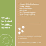 Dino 1st Birthday bundle - Dinosaur Happy Birthday Banner in sage green and terracotta for 1st birthday