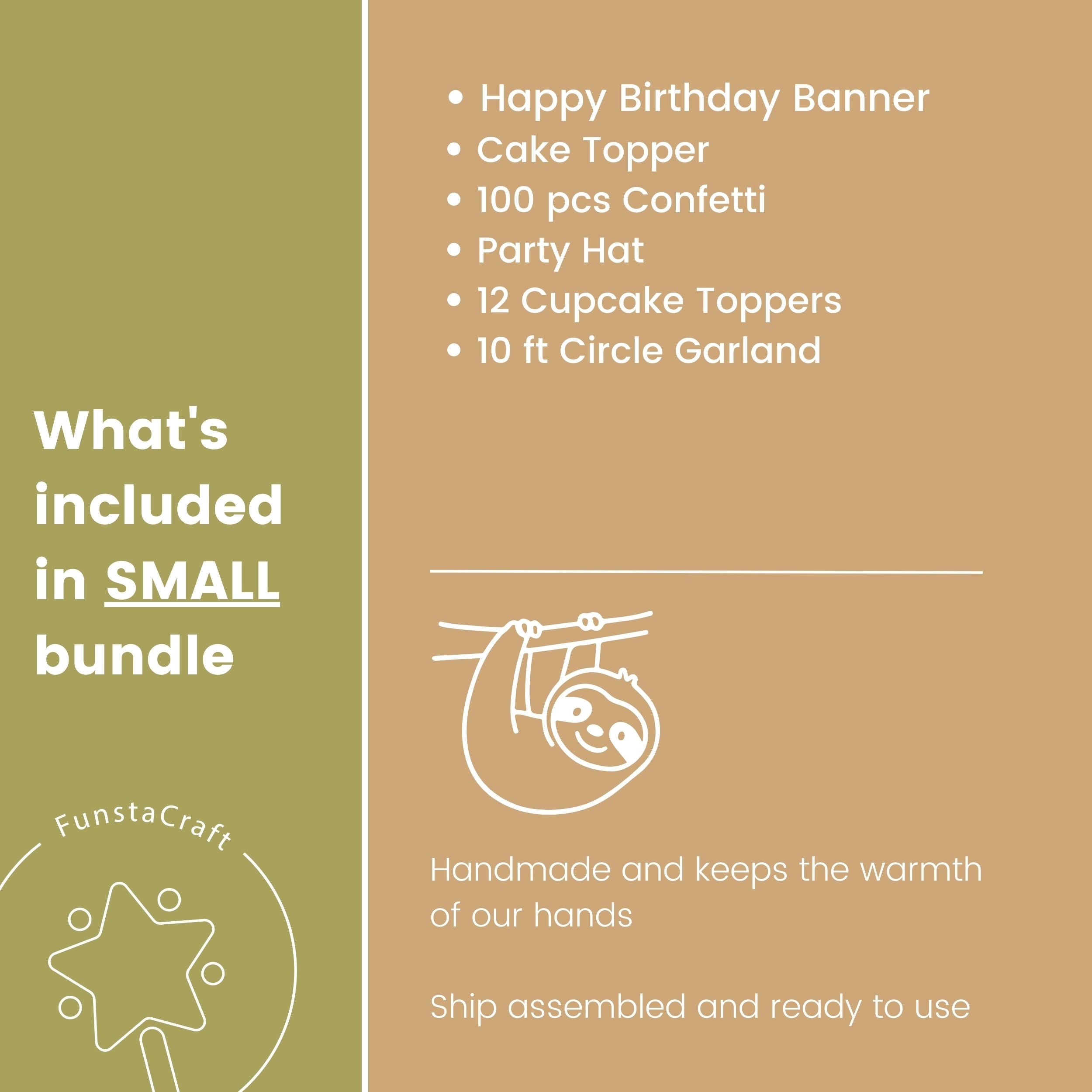 Sloth 1st Birthday Decorations Bundle