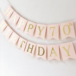 Blush Gold Happy Birthday Banner Personalized Blush Banner Blush Gold Decorations Women 40th 50th 60th Birthday Banner Cheers to 40 Years