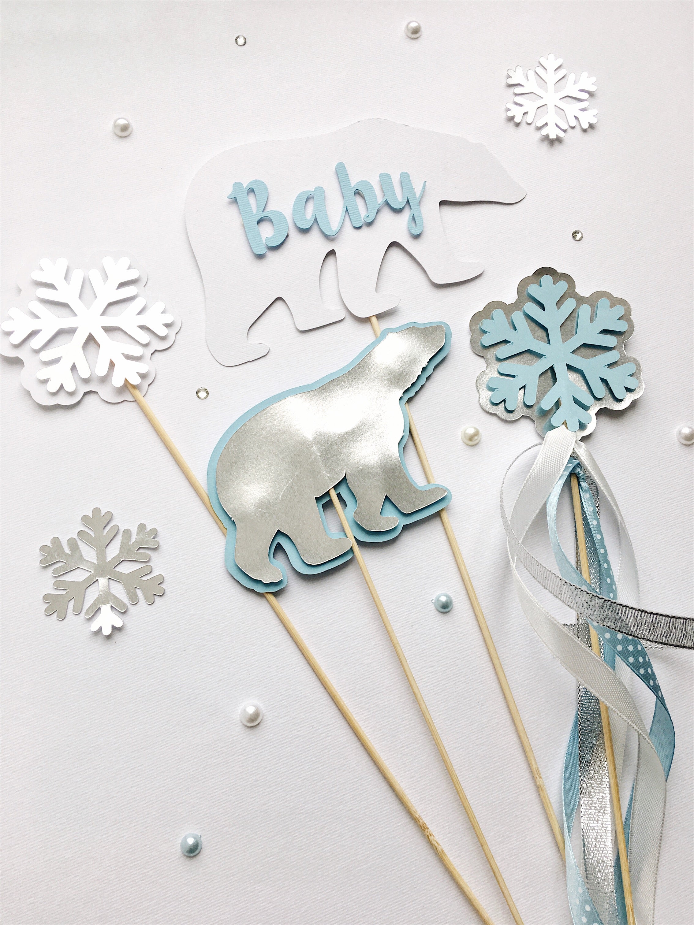 Polar Bear Baby Centerpieces - Winter Wonderland Decor