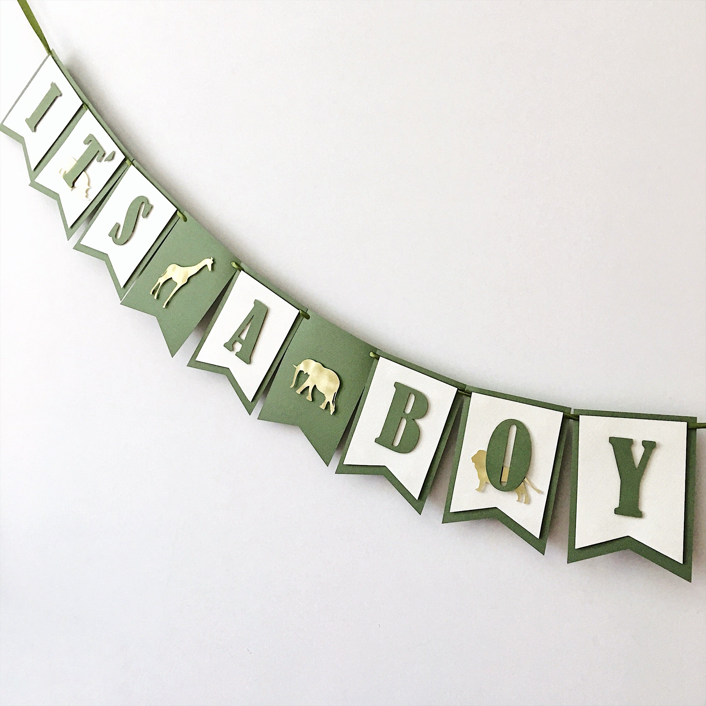 Safari It's a Boy Banner Custom Baby Shower Banner Baby Name Banner Boy Baby Shower 