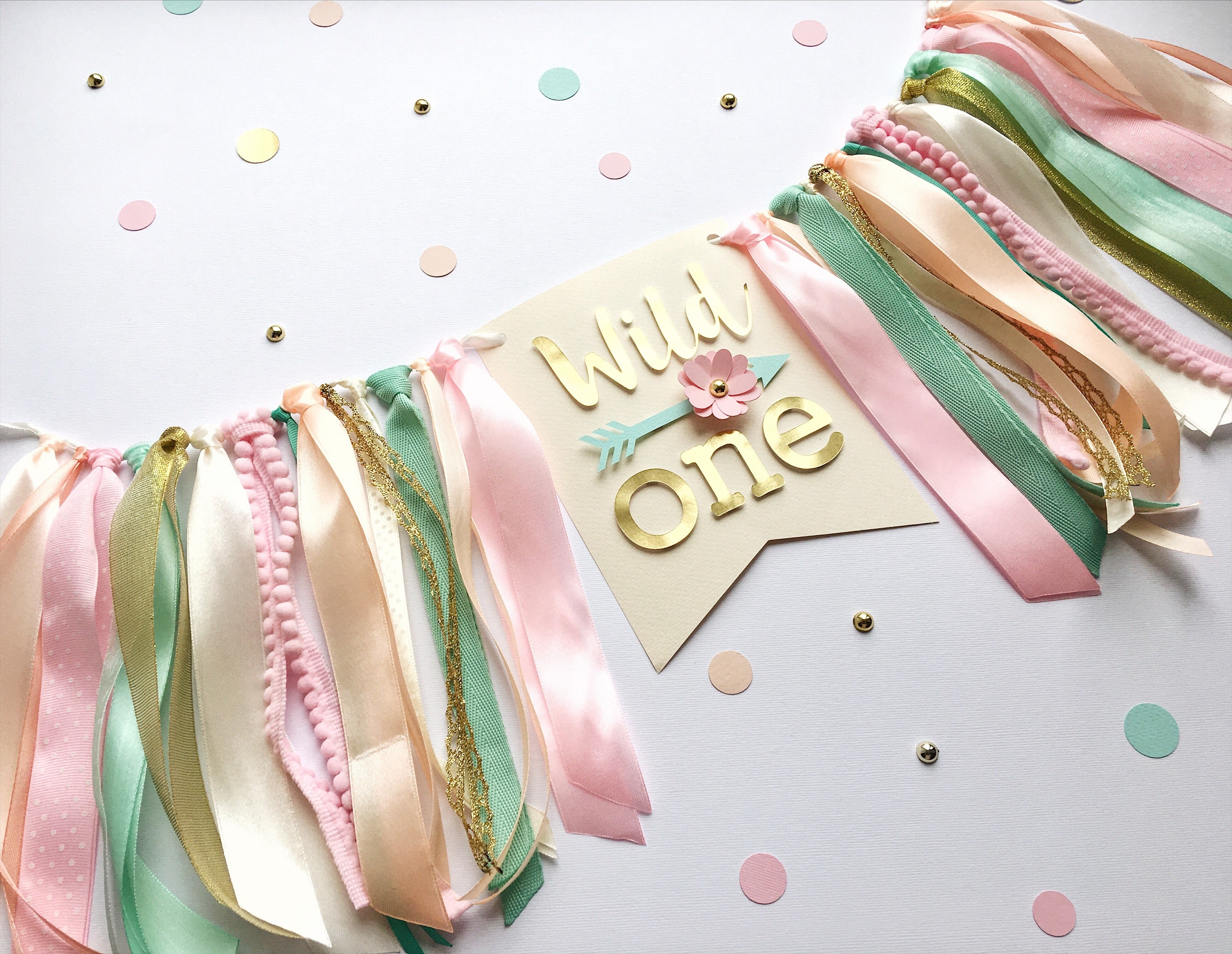 Handmade Boho 1st Birthday High Chair Banner - Pink Tassel Garland For Girl Baby Shower Decoration