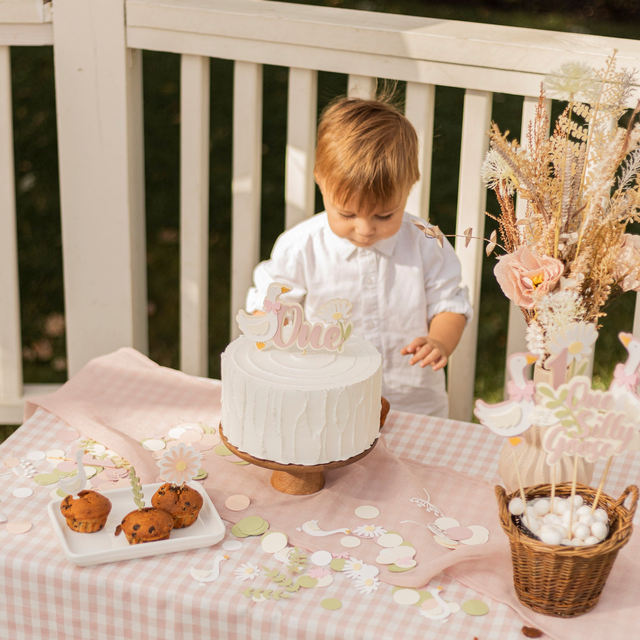 One Silly Goose Banner, Goose 1st Birthday Decor