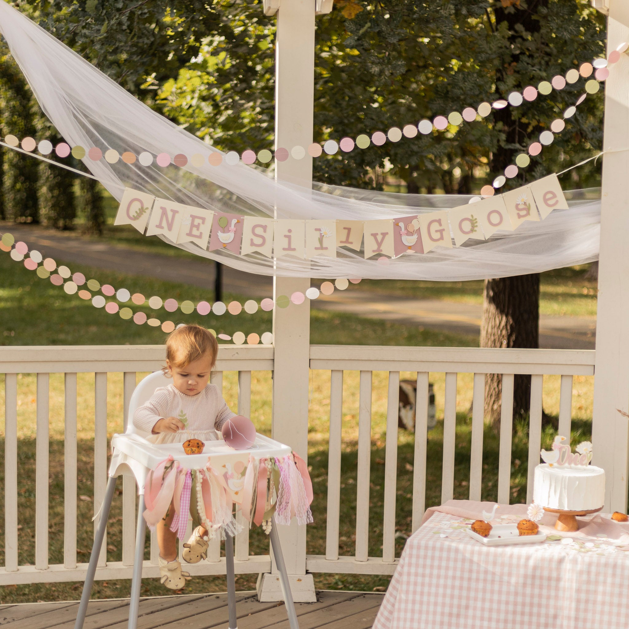 One Silly Goose Banner, Goose 1st Birthday Decor