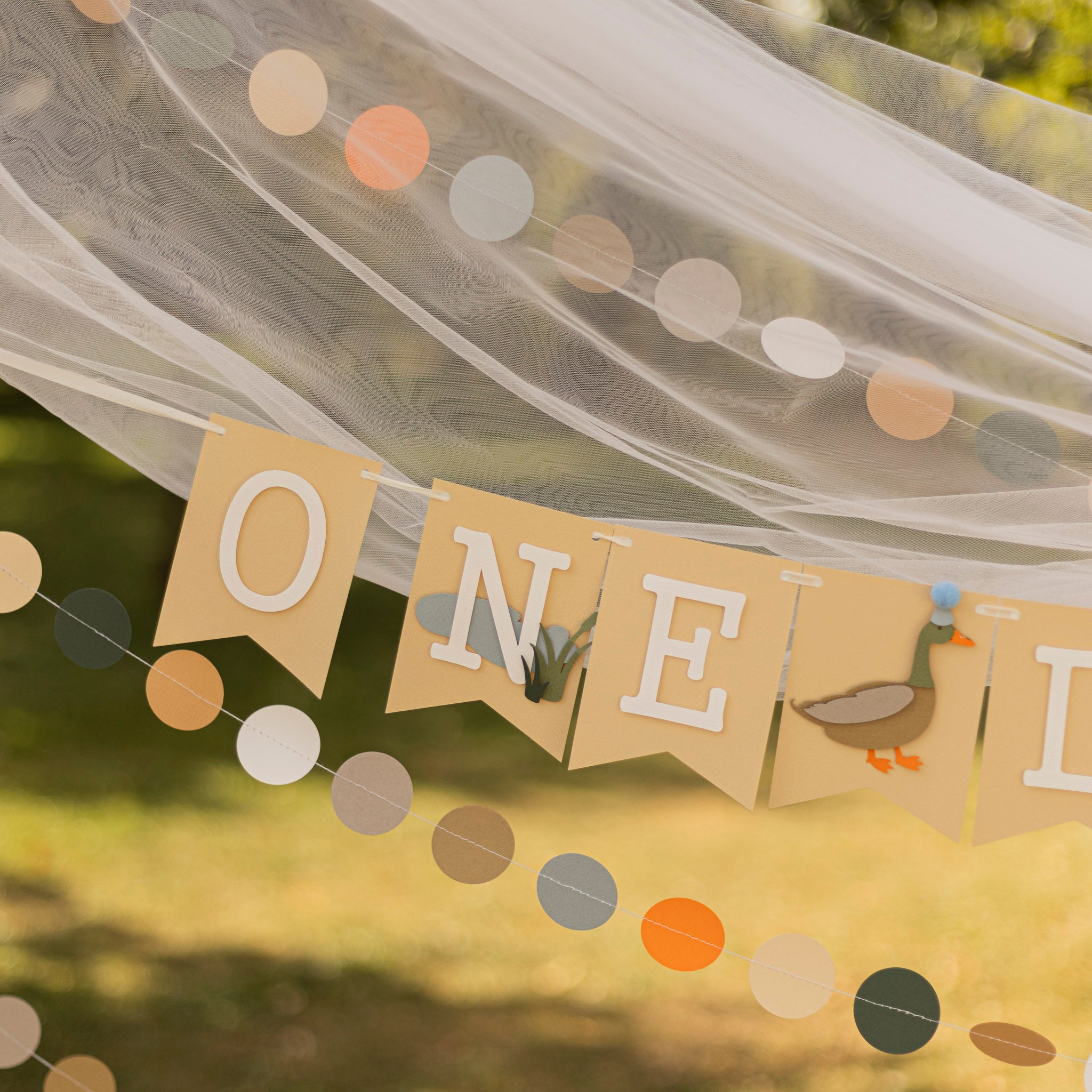 Mallard Duck Garland - One Lucky Duck 1st Birthday - Neutral Baby Shower Decor