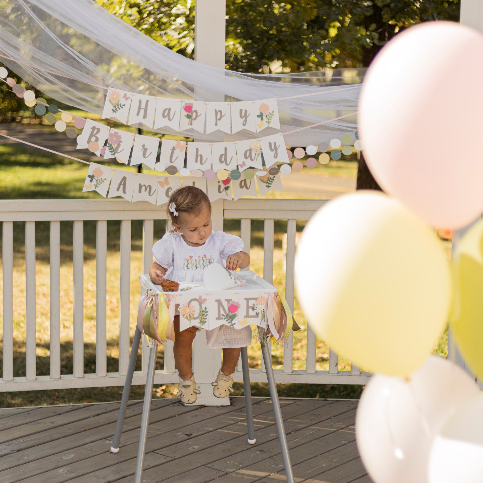 Wildflower Photo Banner Wildflower Party Decorations Wild and Onederful She is a Wildflower Summer Birthday Garden Party Floral theme One Flower